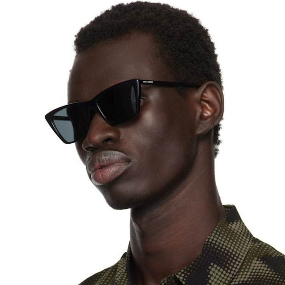Saint Laurent Men BRAND NEW Sunglasses Black Cat Eye SL737 MICA THIN 001